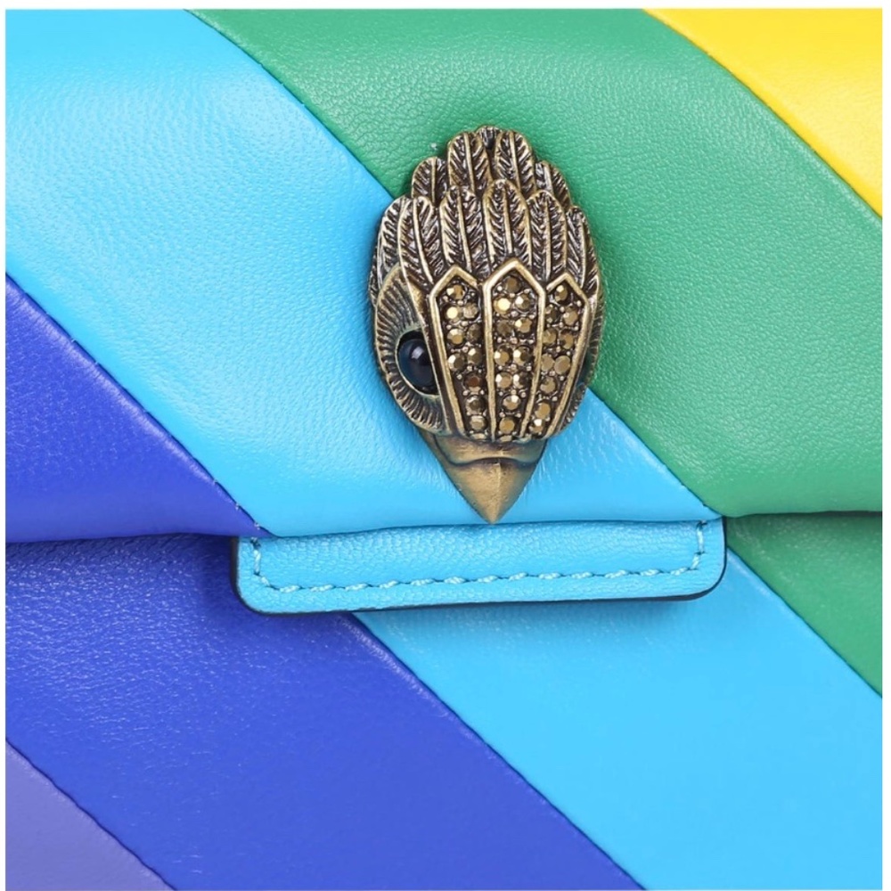 Kurt Geiger London Leather Mini Kensington Rainbow Stripe Crossbody Bag NWT - Picture 10 of 11